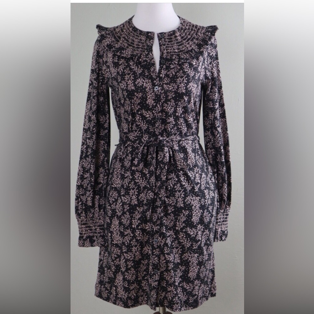 Boden print dress Navy and Pink